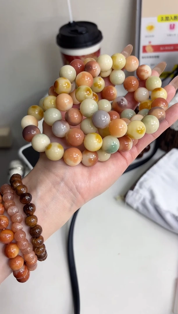 手串菩提根/象牙果沐q30桂花甜糕圆珠14mm手串（现穿）