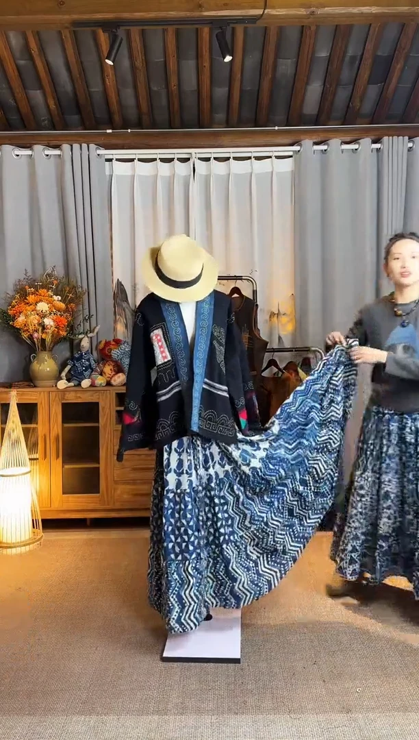 【闪购商品】设计师款蓝染裙子