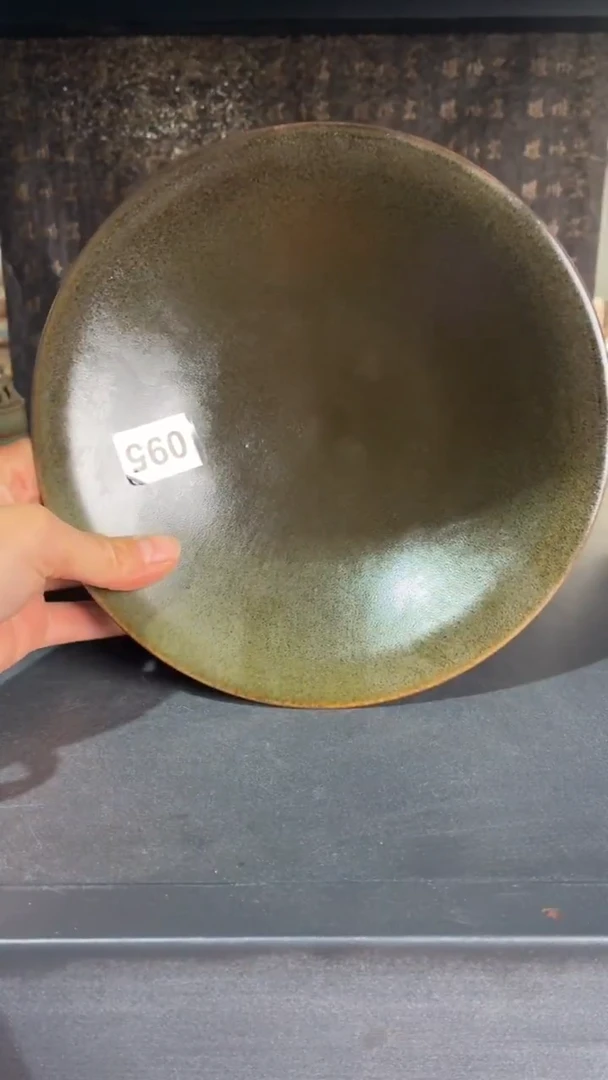 耀州窑仰山手工茶叶沫盘子095