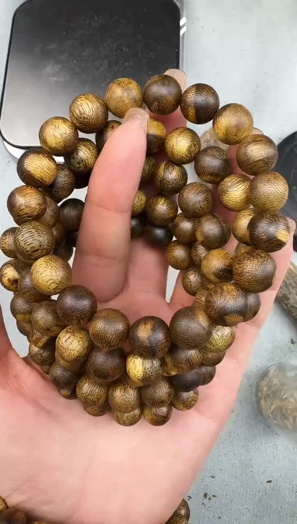 沉香手串1108虎斑棋圆珠单圈多样性发一