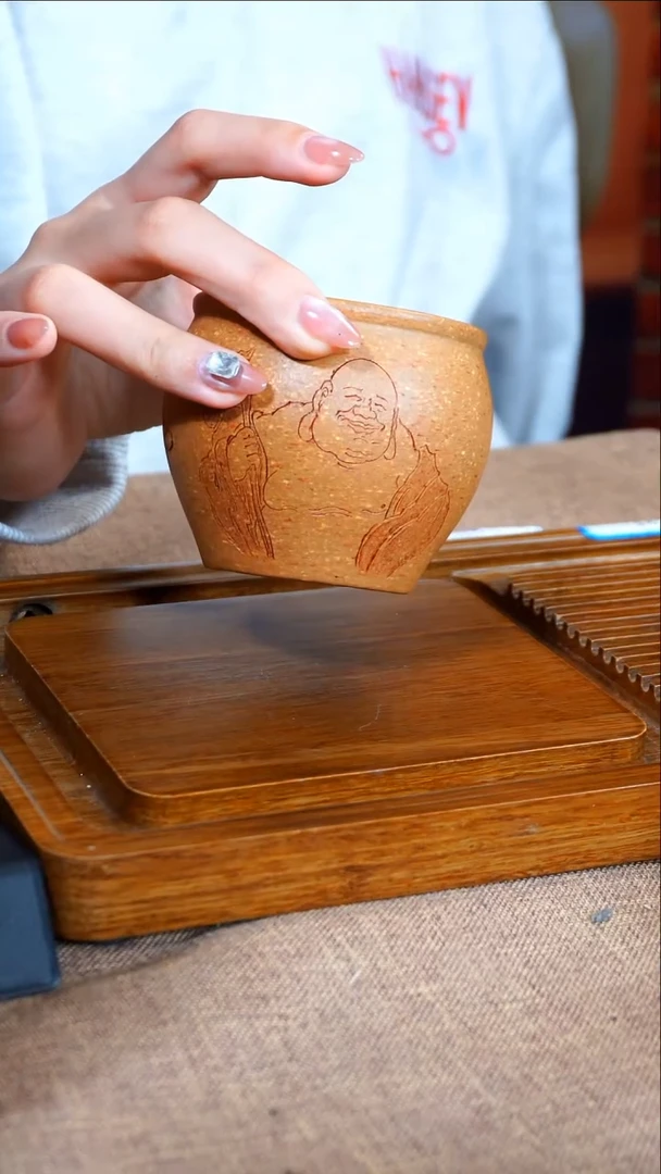 茶杯紫砂南柯记手刻主人杯