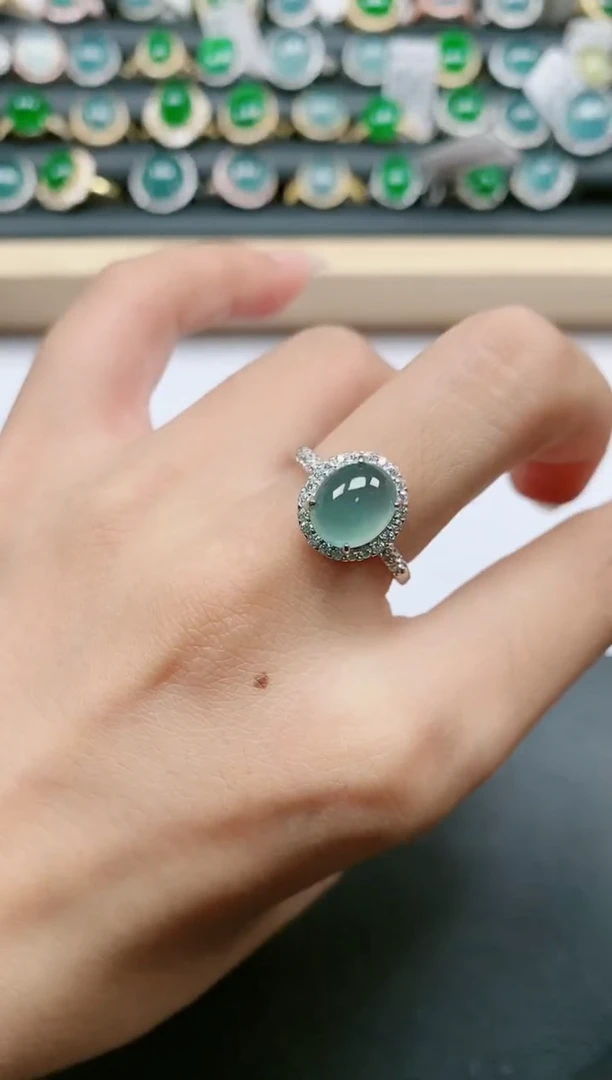 翡翠戒指银S925镶嵌1111111