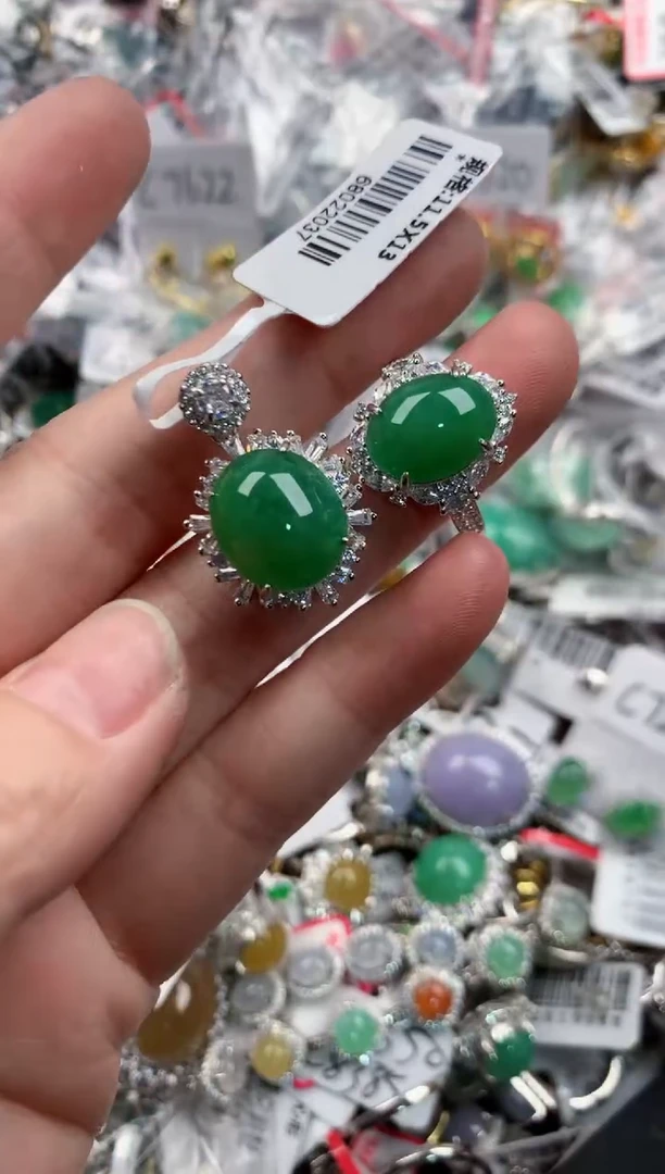 银S925镶嵌戒指翡翠9999-----8