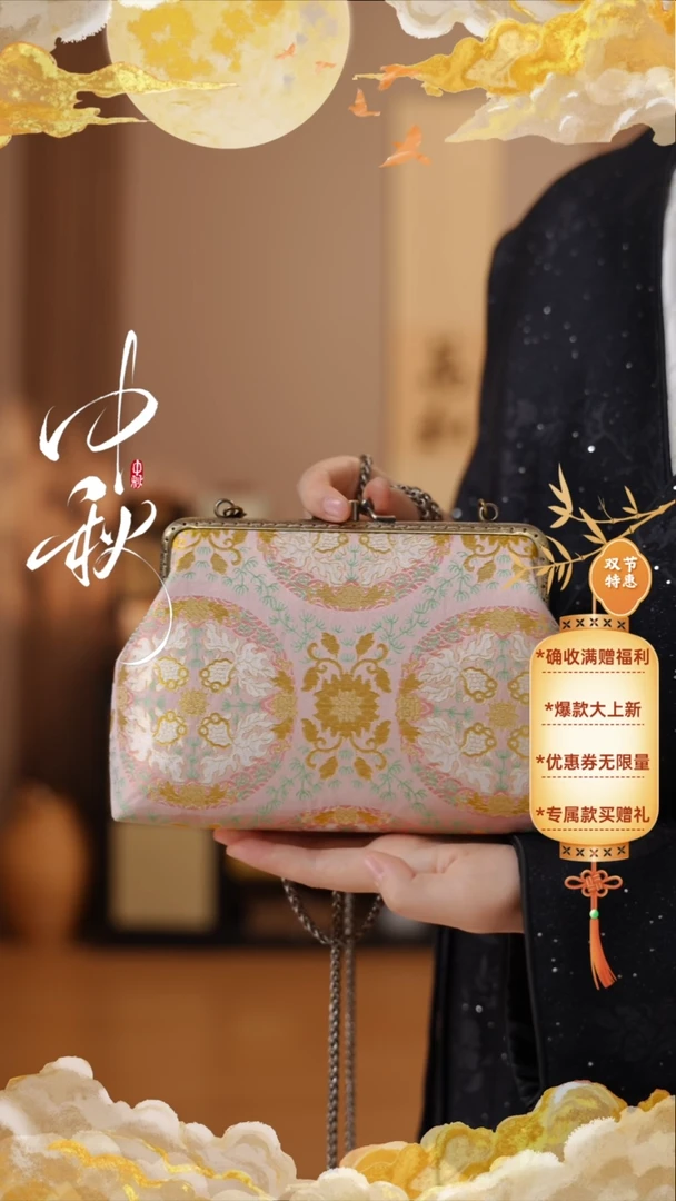 桑蚕丝钱小萍 正品金鱼戏莲包包大