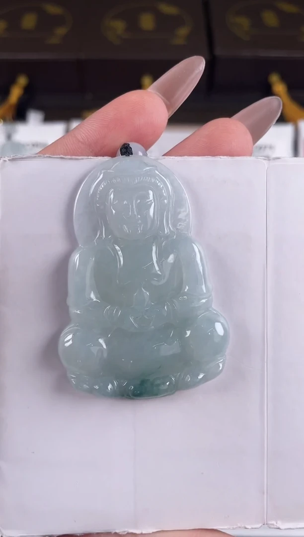 颈饰未镶嵌翡翠ZC031飘花观音+孤品+送同款绳子