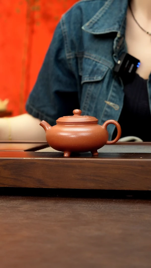 茶壶紫砂红降坡全手云端150cc左右