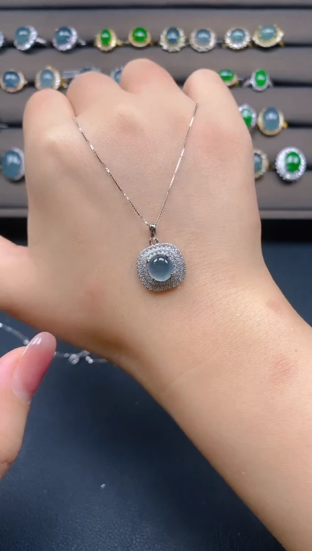 翡翠戒指银S925镶嵌1221