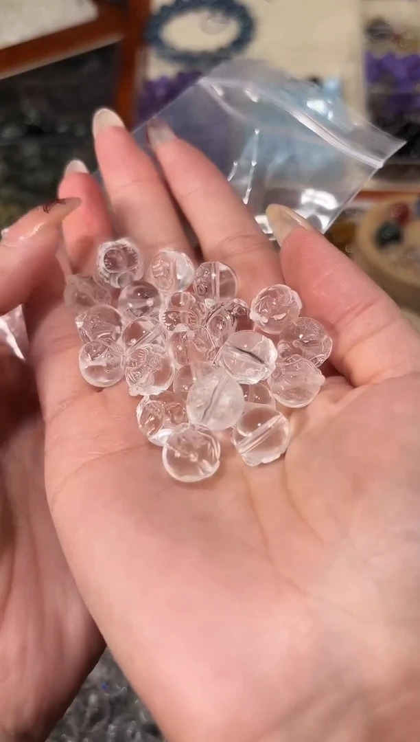 【闪购商品】水晶手串未镶嵌白水晶达摩猫一个宽卡12