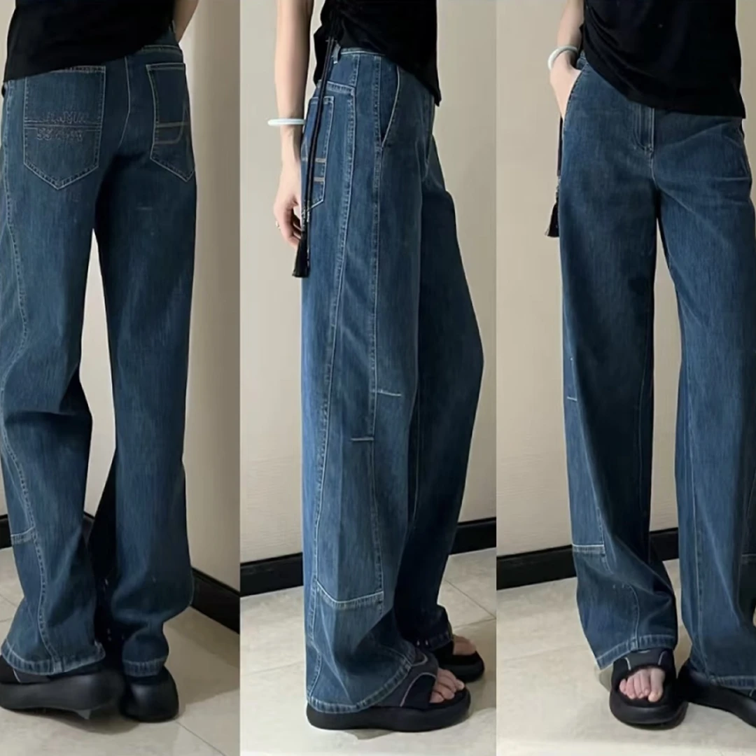 【专柜正品】小弯刀高腰窄版水洗百搭休闲直筒牛仔裤女510032