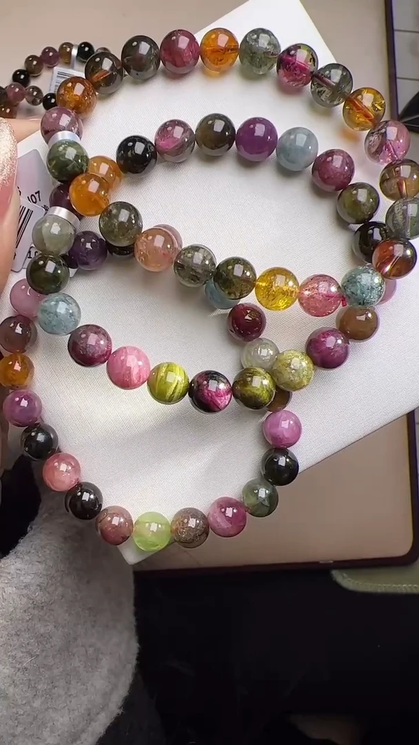 【闪购商品】碧玺手链未镶嵌XL2915约8mm多样性发一件