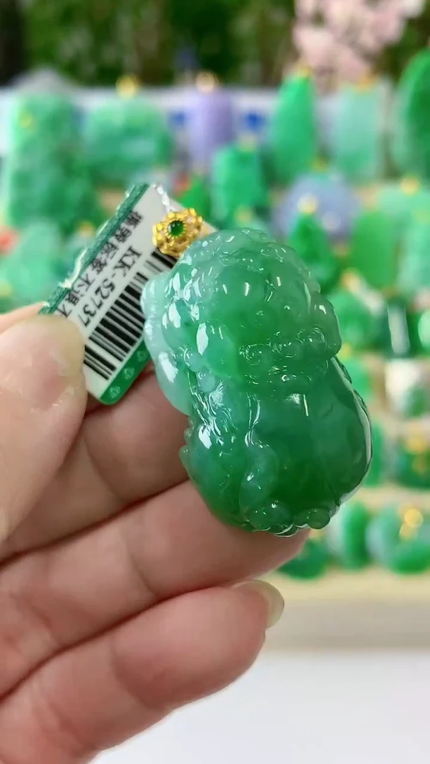 【闪购商品】翡翠颈饰18K金镶嵌挂件