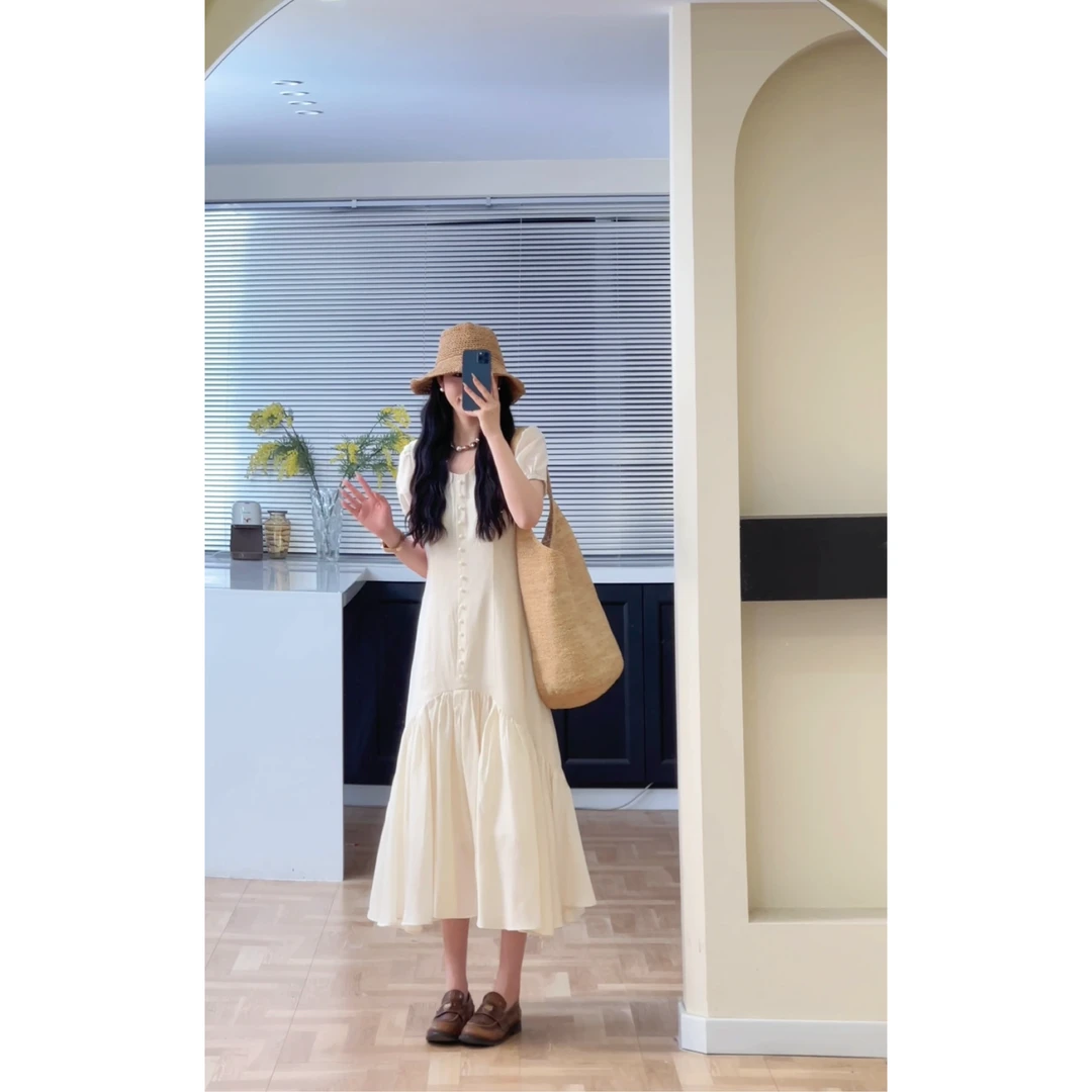 【胡UU】韩系显瘦减龄简约风连衣裙5430-1-2