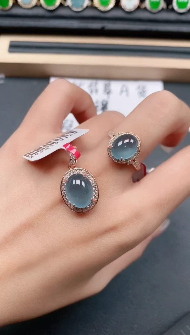 翡翠戒指银S925镶嵌11111