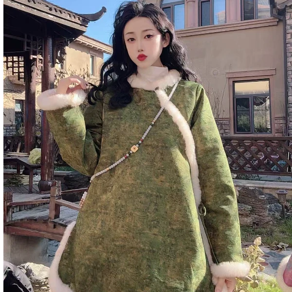 （知否.绿野仙踪棉服｝国风新中式显瘦宽松新年战袍百搭女装上衣裙