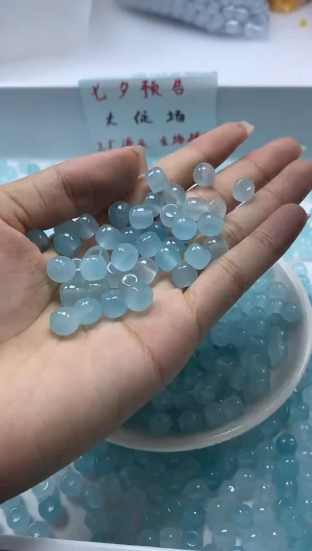 玛瑙/玉髓颈饰未镶嵌x558冰川蓝*海蓝宝老型8mm*20颗