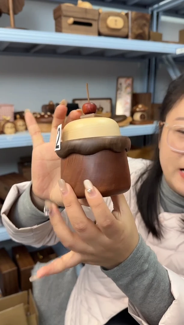 木392乌檀木实木蛋糕收纳盒