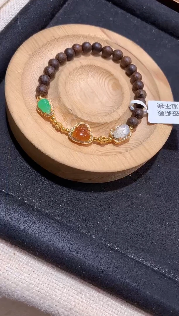 银S925镶嵌手串翡翠手串