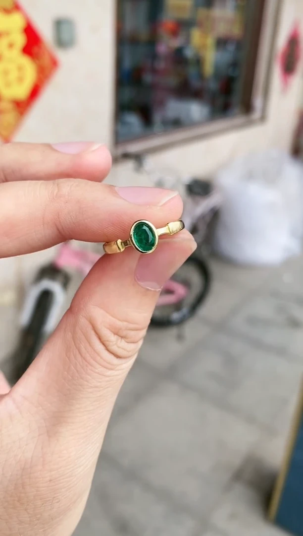 【闪购商品】祖母绿戒指银S925镶嵌戒指