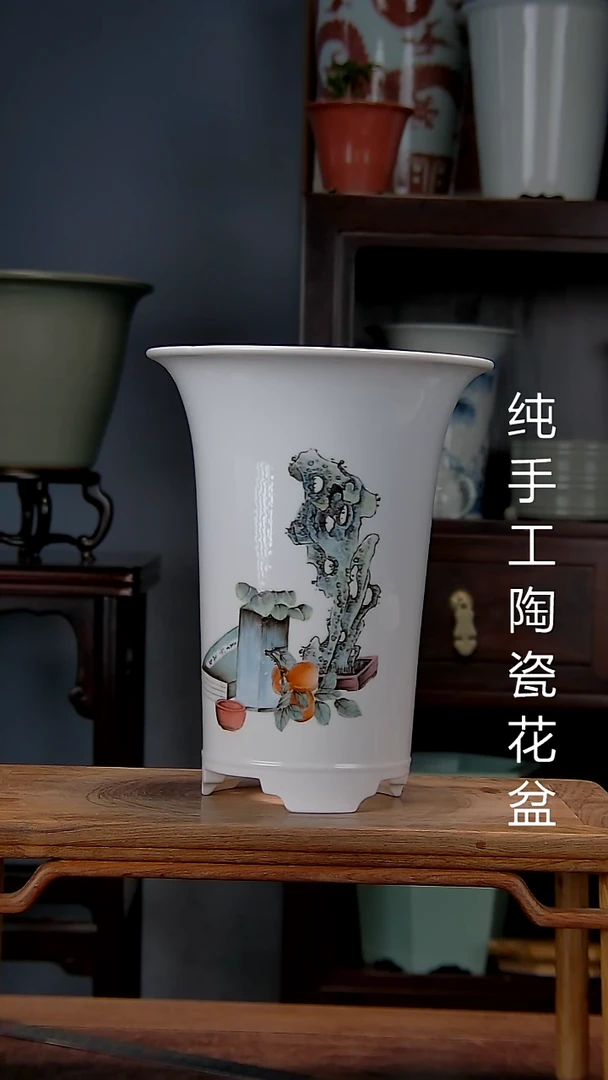 景德镇手工陶瓷花盆