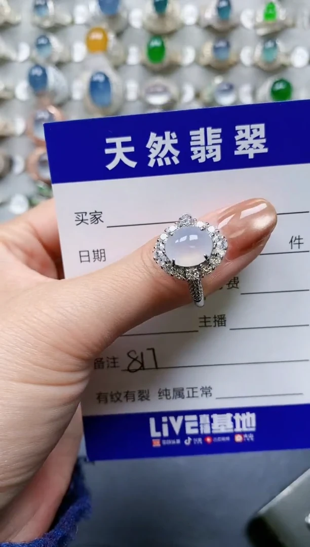 【闪购商品】翡翠戒指银S925镶嵌0817