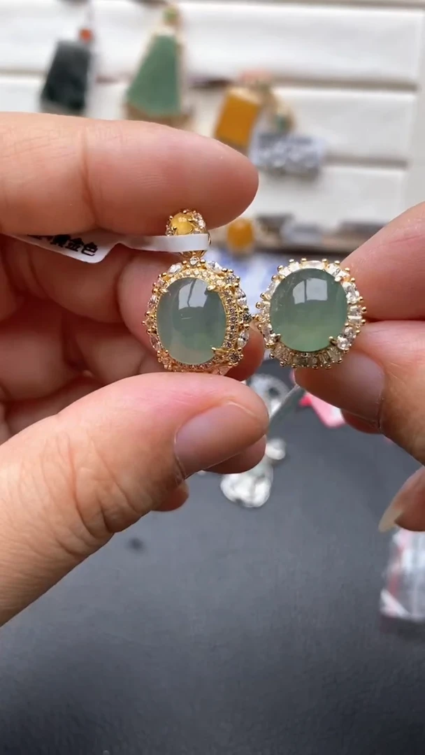 银S925镶嵌戒指翡翠1