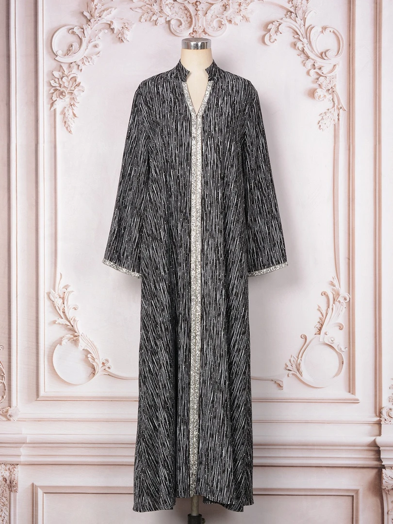 MT364时尚新款民族服饰蕾丝长袖连衣裙包邮进口气质礼服