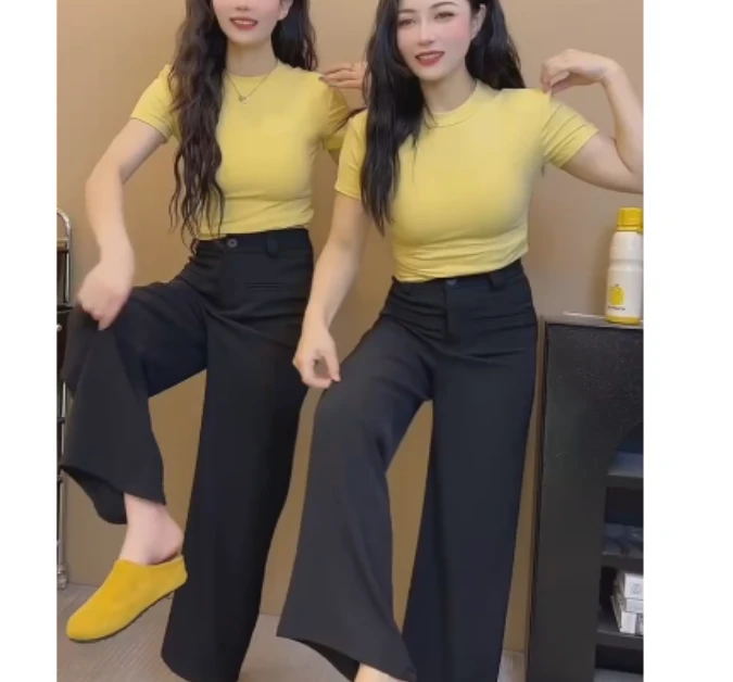 2025夏季新款网红同款洋气韩版潮流设计感上衣裤子青-IGFD