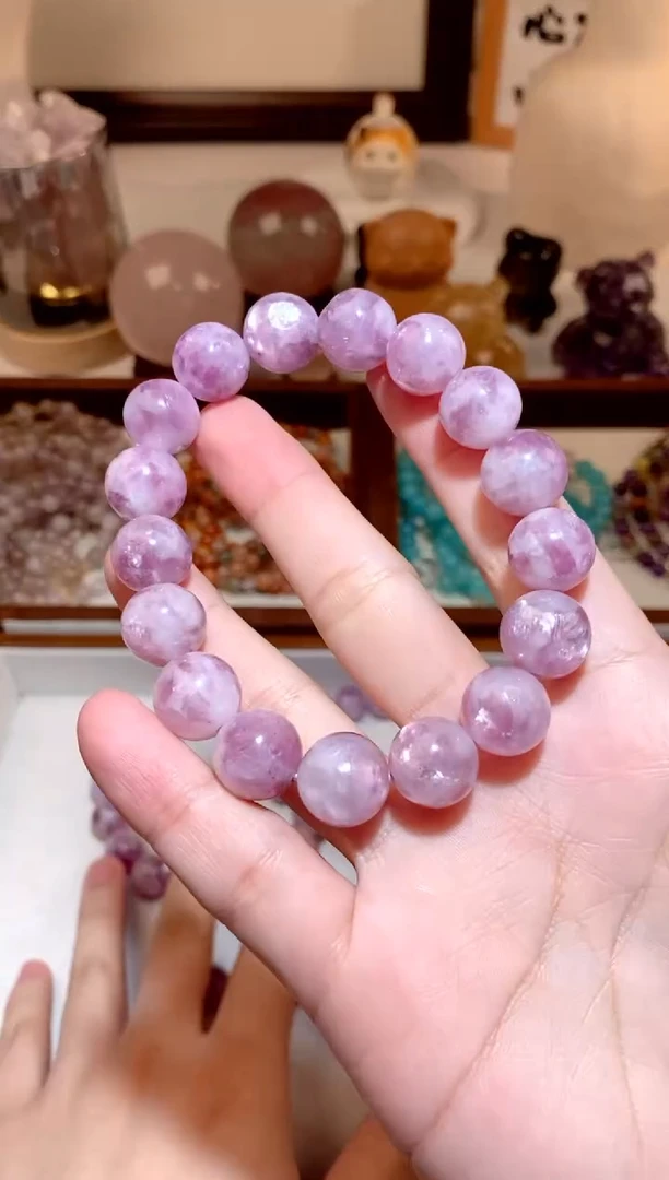 水晶手串未镶嵌粉紫祖母手串 约12mm 多样性发一