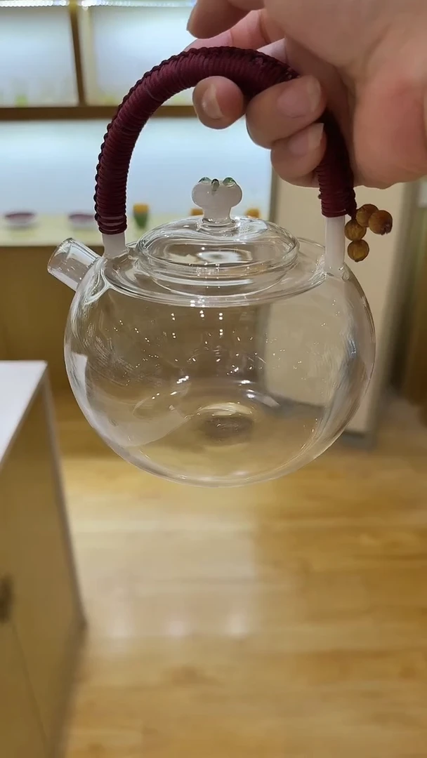 提梁煮茶壶白玉绳编