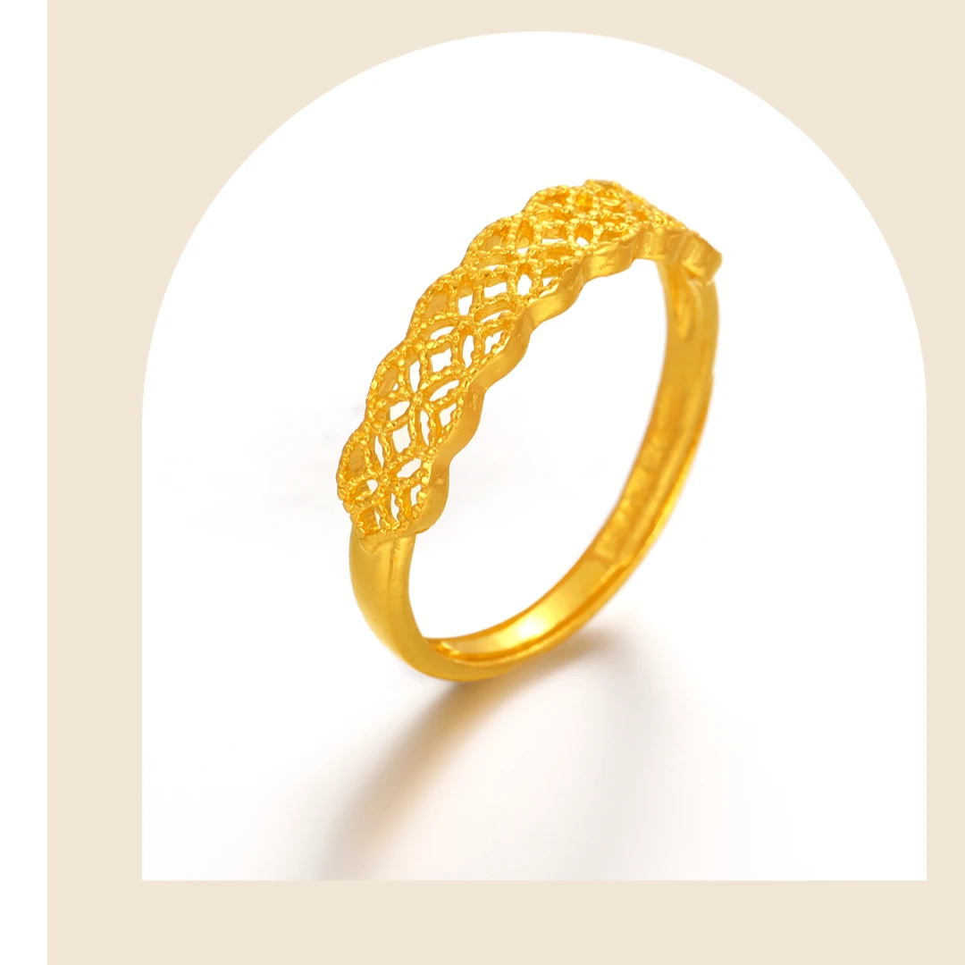 SUNFEEL/赛菲尔【共享】足金时尚倒模镂空艺术戒指HJ01051890