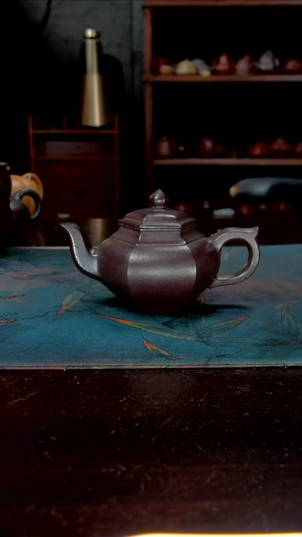 茶壶紫砂纯料石红六方小樱1111