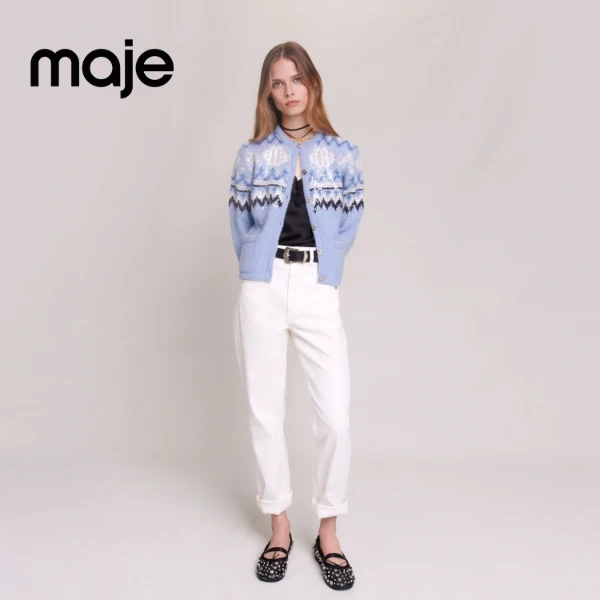 【博主同款】Maje春秋女装高级感时尚慵懒长袖针织衫开衫MFPCA00445