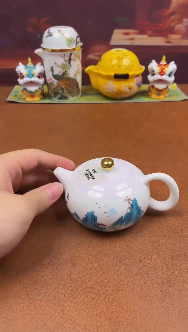 陶瓷茶具摆件旅行套组