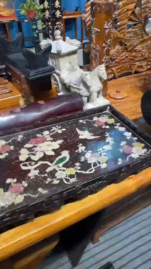 木紫檀螺钿大茶盘邵氏紫檀木艺