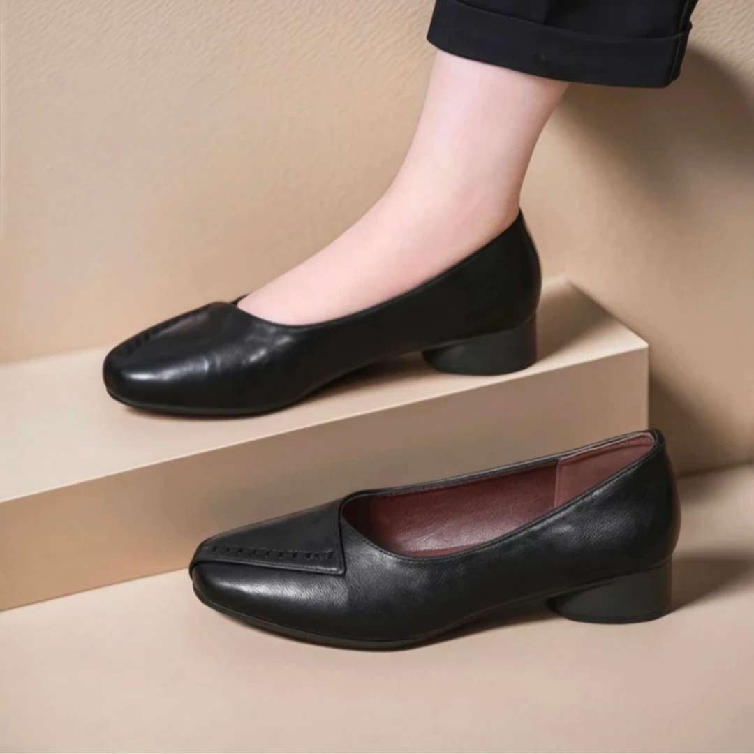 【有运费险】2025新款软底软面真皮单鞋法式复古风属实百搭女鞋