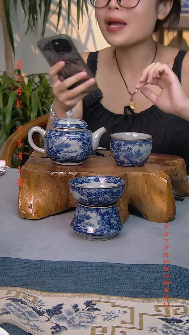 简装家用款3件套 老陶泥开片纹陶瓷茶具