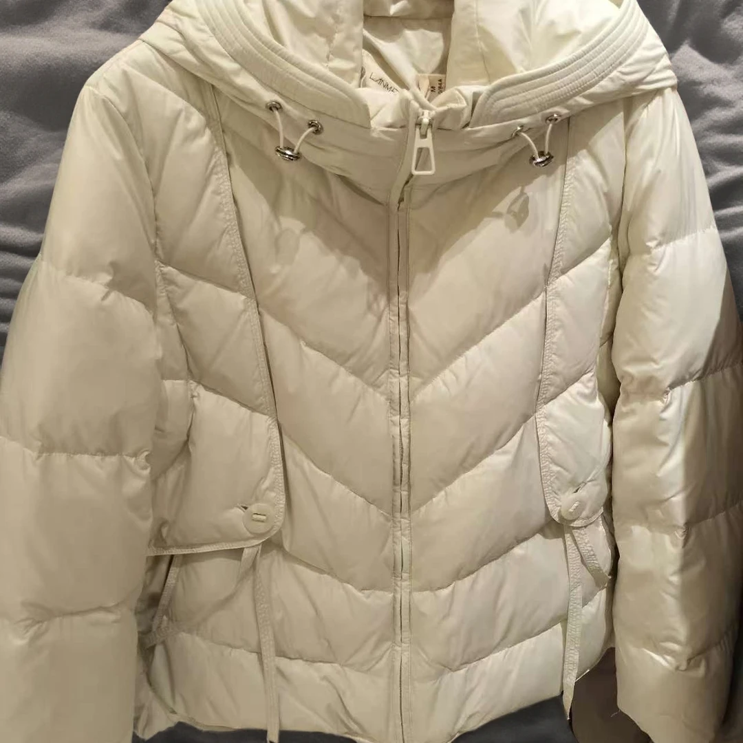 L4DY43003连帽羽绒一口价白色兰梦萱二四冬