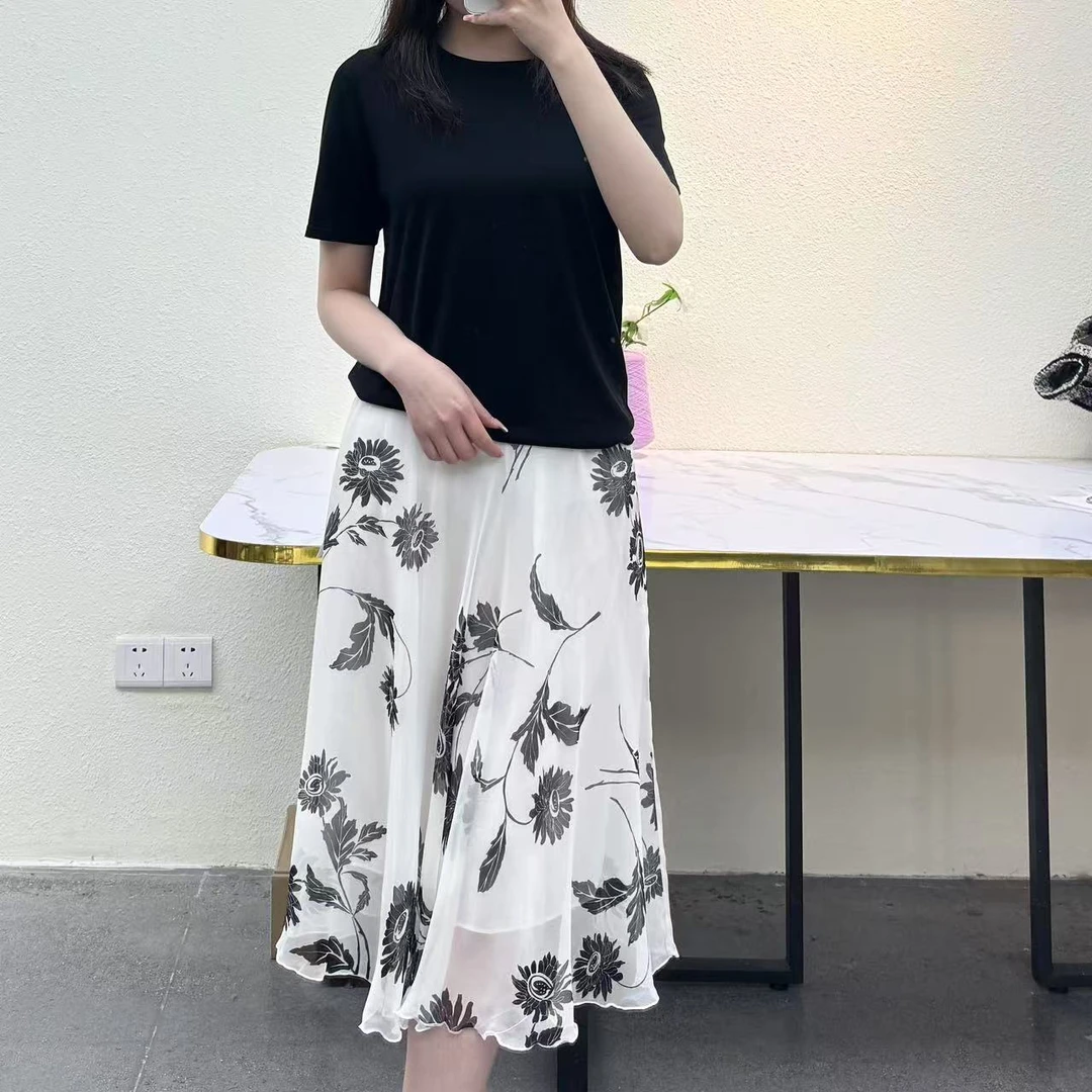 100%桑蚕丝半截裙25DAK0313