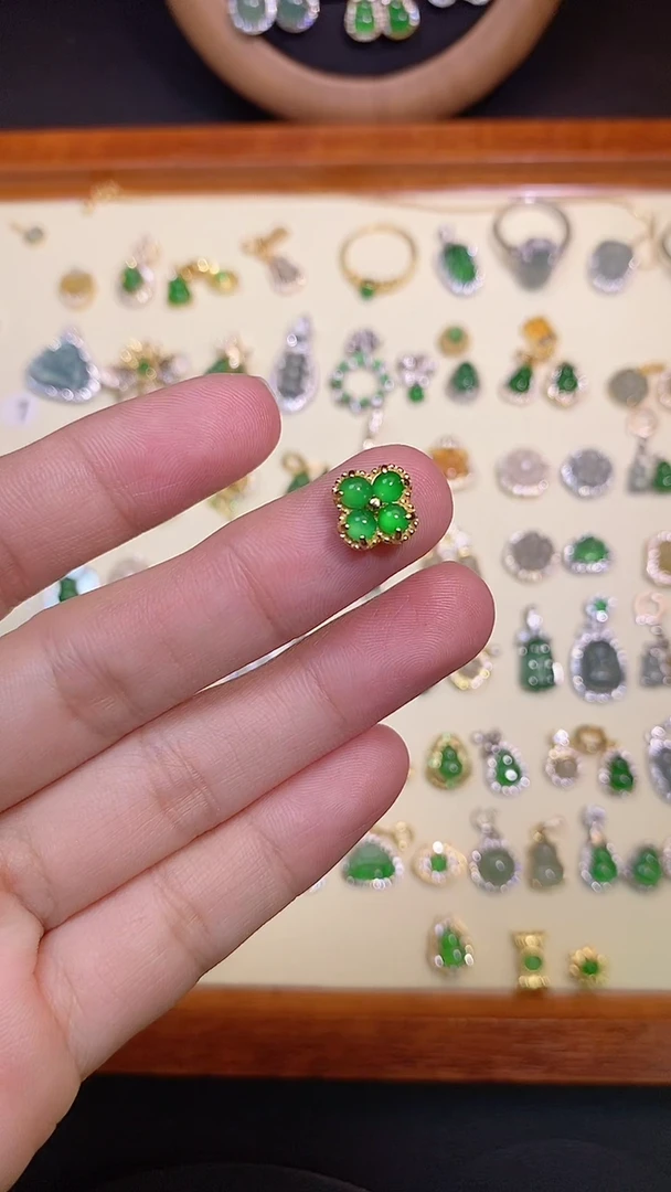 吊坠(不含链)银S925镶嵌翡翠1