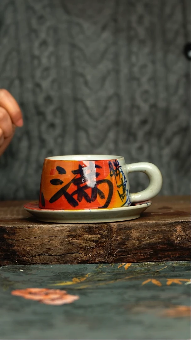 【闪购商品】杯釉下彩手工手绘同款陶器
