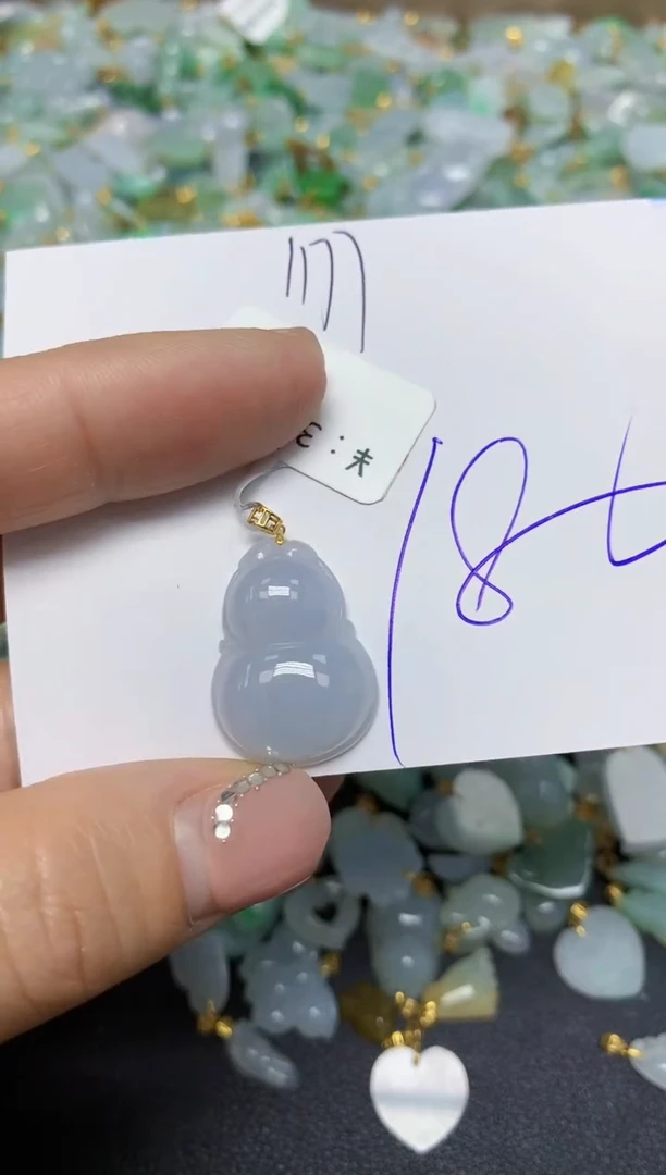 【闪购商品】翡翠挂件18K金镶嵌 天然翡翠A货