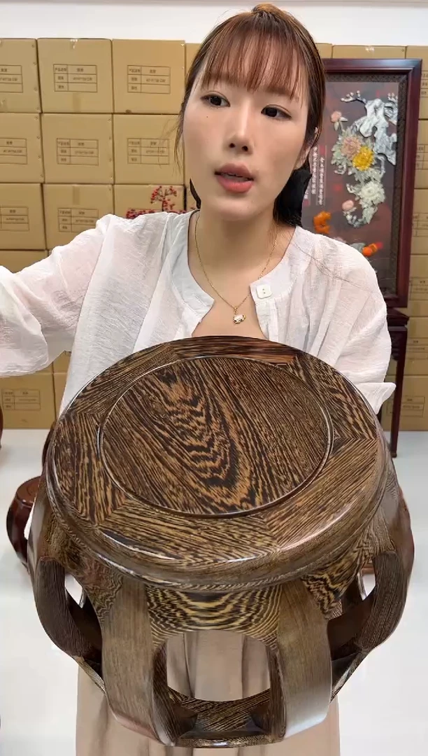 鸡翅木类家具国标鸡翅木小号鼓凳假一赔四