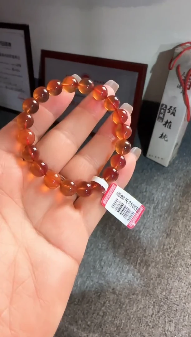 手串琥珀未镶嵌#24缅甸琥珀紫罗兰手串8mm