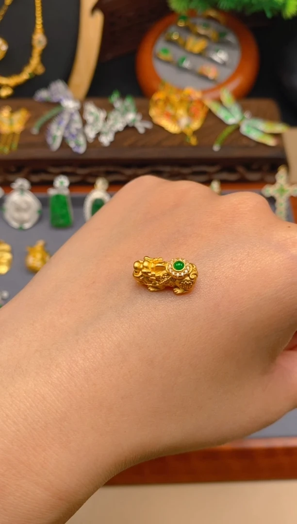 【闪购商品】翡翠吊坠(不含链)银S925镶嵌貔貅潘多拉