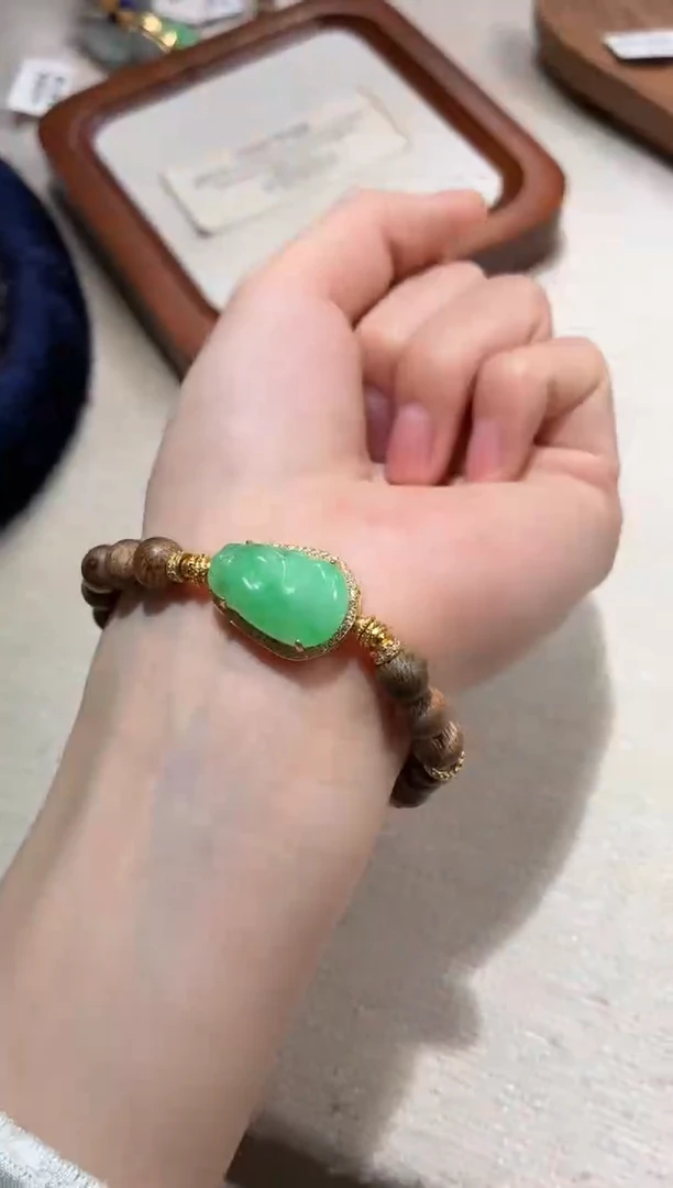 银S925镶嵌手串翡翠手串