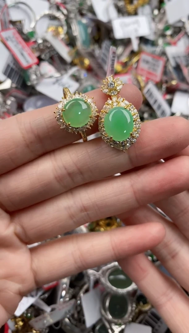 银S925镶嵌戒指翡翠121212----10