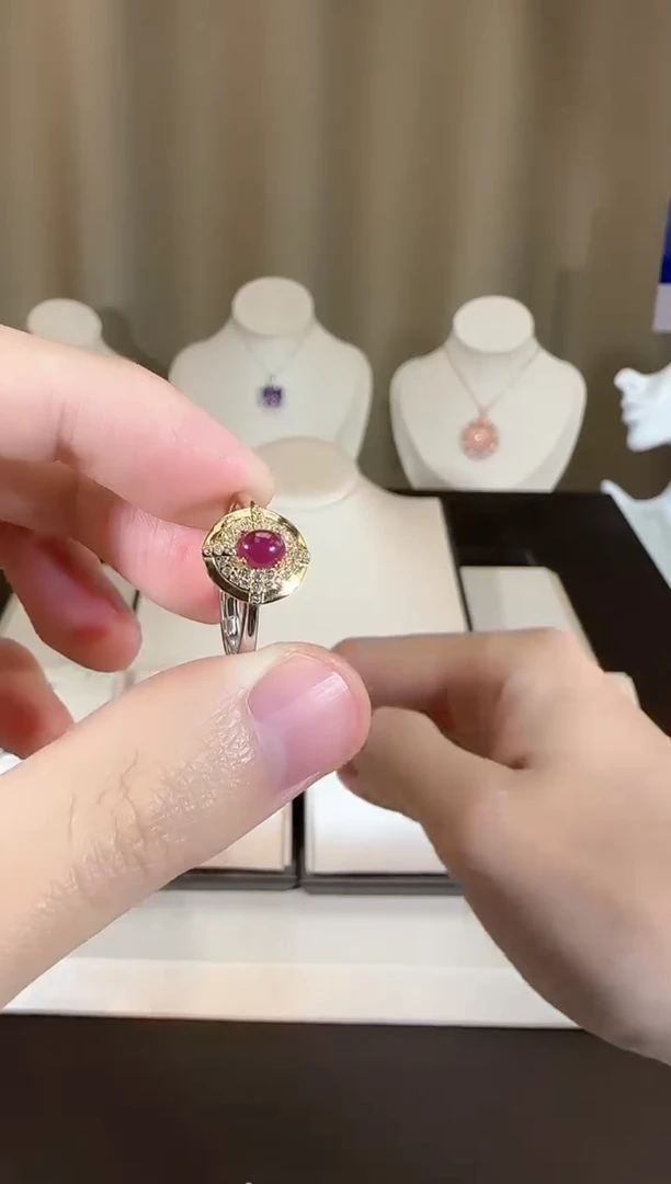 【闪购商品】红宝石戒指银S925镶嵌精致