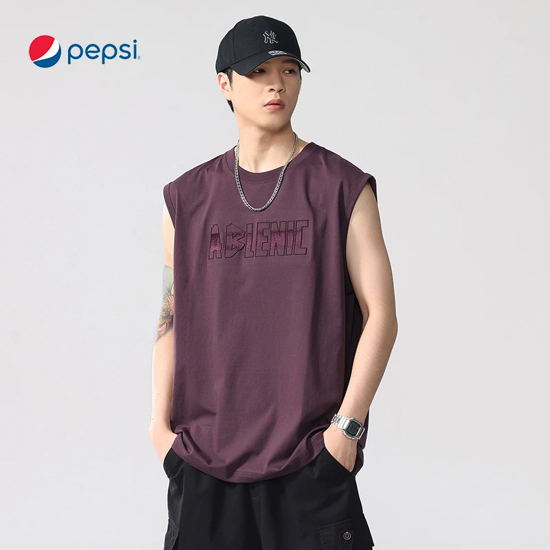 Pepsi百事男士夏季透气健身背心速干休闲背心运动无袖t恤潮流T恤