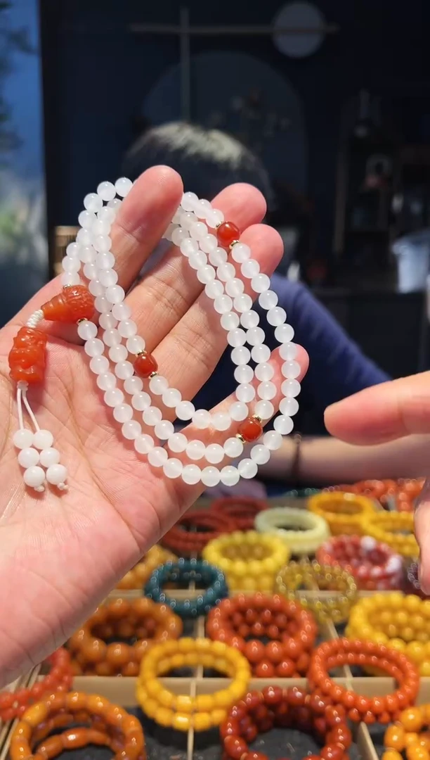 未镶嵌手链和田玉6+108多圈