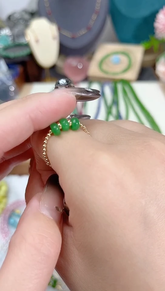 【闪购商品】翡翠戒指14K金镶嵌三生三世49